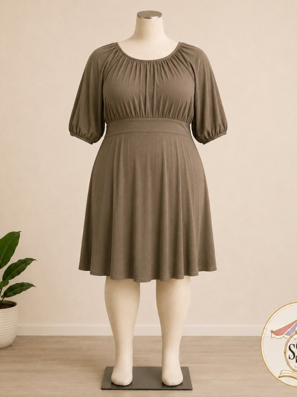 Torrid Rayon Slub Puff Sleeve Skater Dress 3X